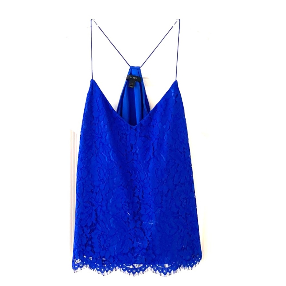 Elegant royal blue lace top